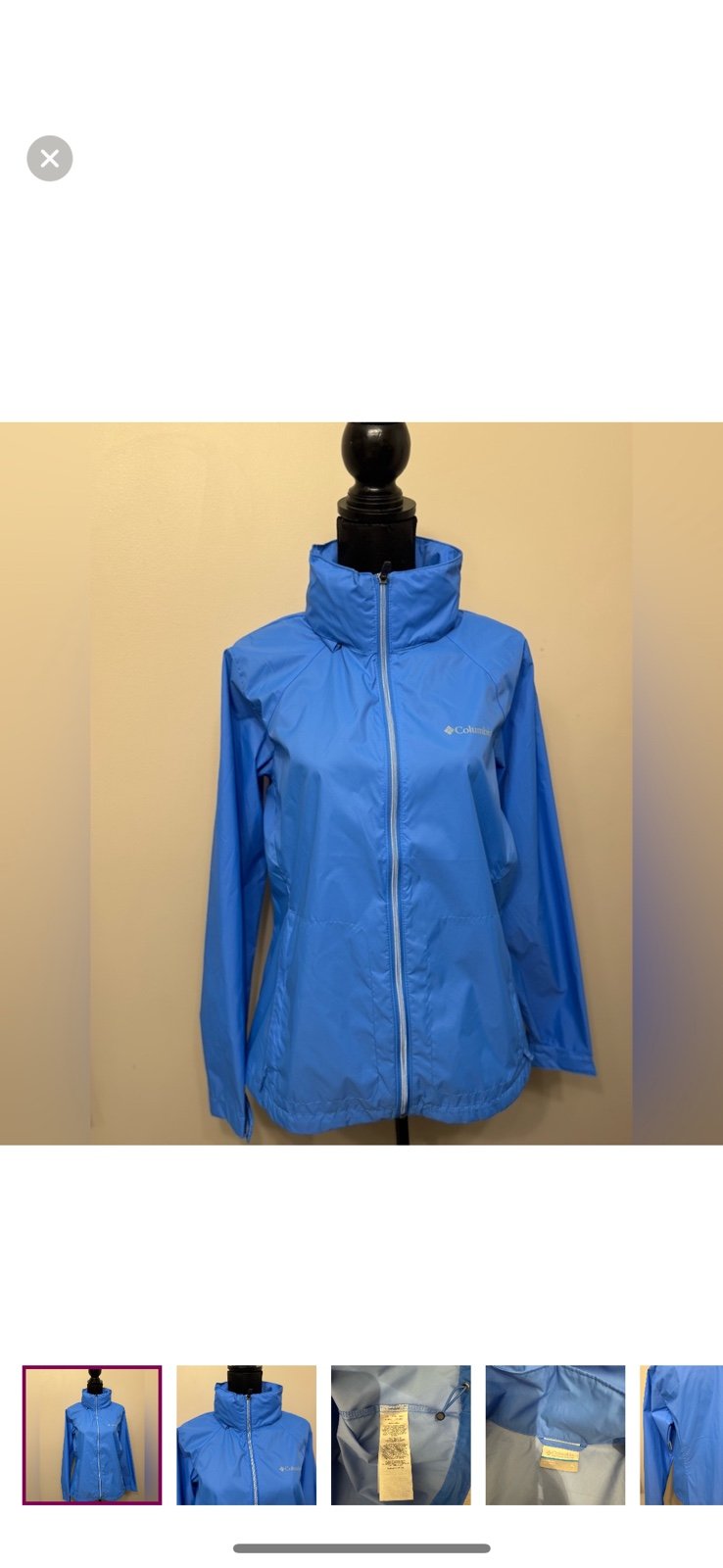 Columbia women’s athletic hooded blue jacket windbreaker XL