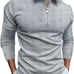 Zipper Polo Shirts for Mens, Fall Striped Slim Fit Long Sleeve