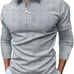Zipper Polo Shirts for Mens, Fall Striped Slim Fit Long Sleeve