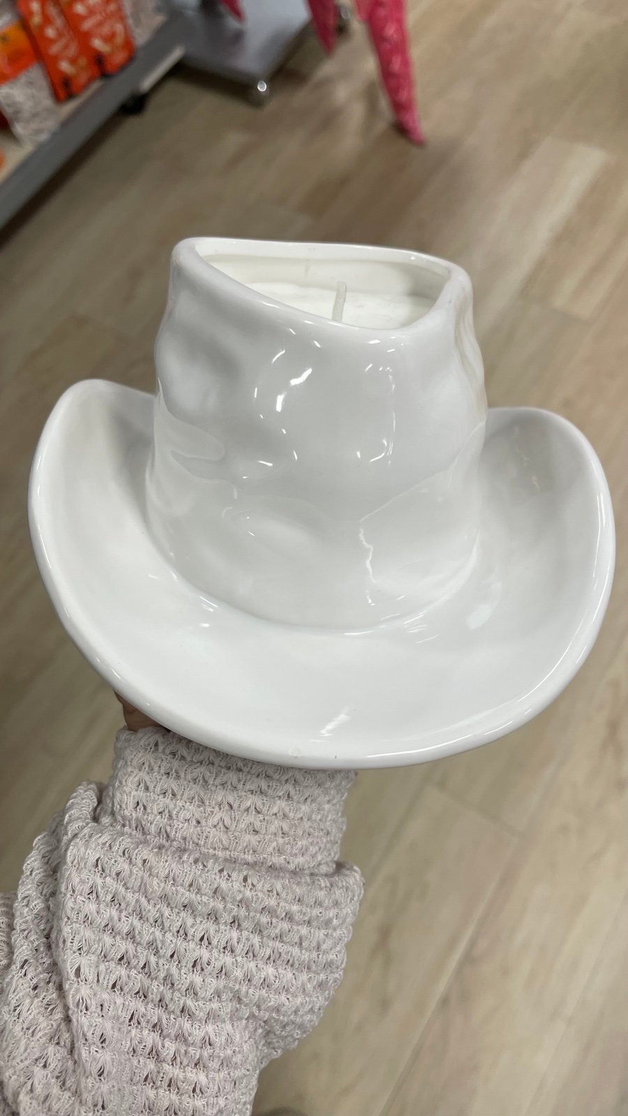 Goodies by DW Home White Cowgirl Hat Candle