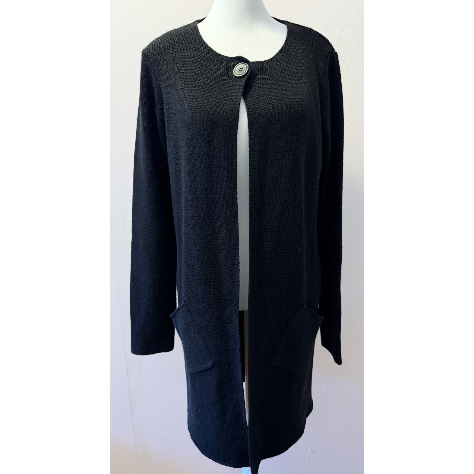 COCOGIO Italian Merino Wool Long Knit Duster Cardigan Sweater Size M
