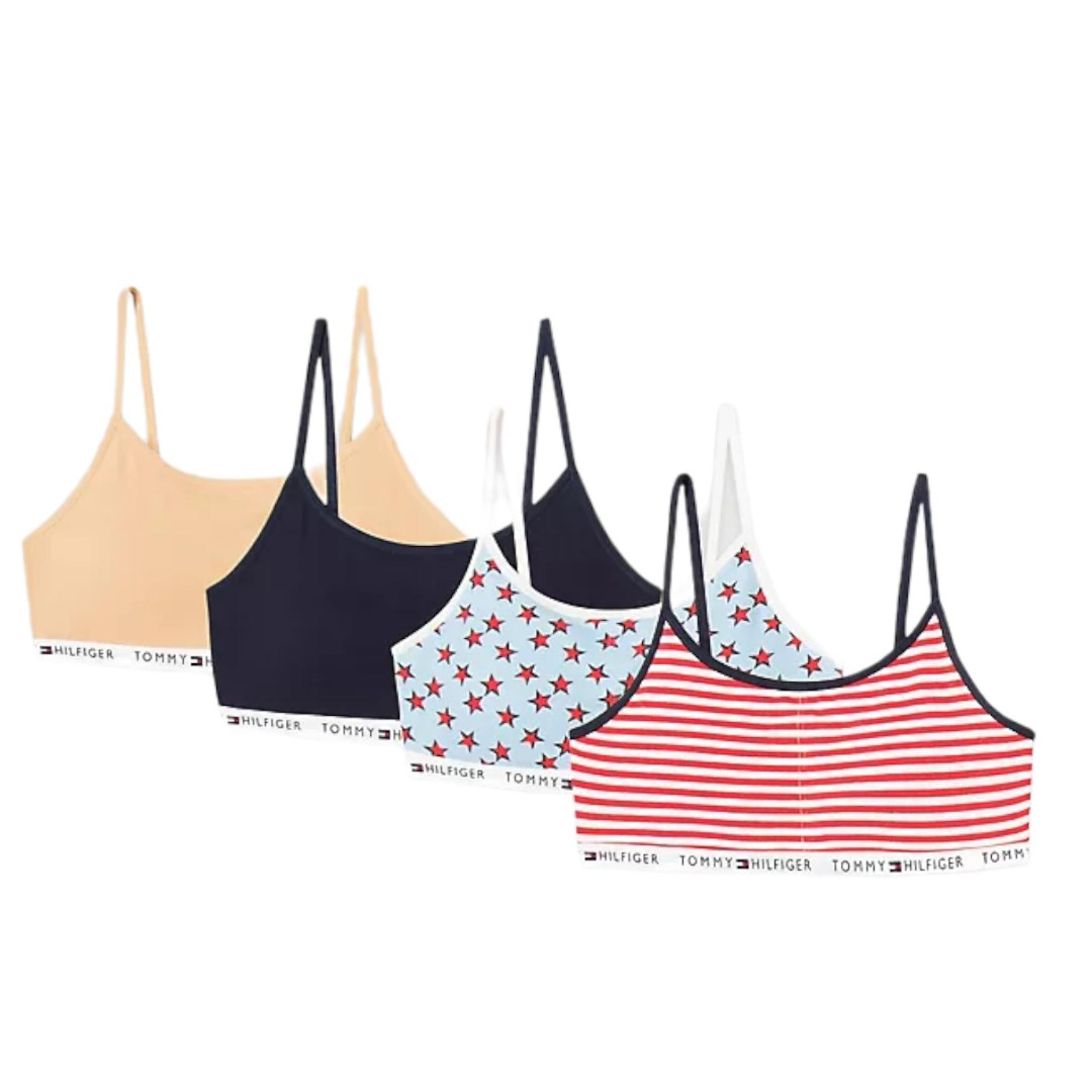 NEW TOMMY HILFIGER 4 PACK GIRLS BRAS BRALETTE  SIZE Small 6/7 Color CERULEAN