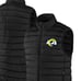 LA Rams Sleeveless Puffer Jacket Winter Coat Vest NWT...embroidered team graphic