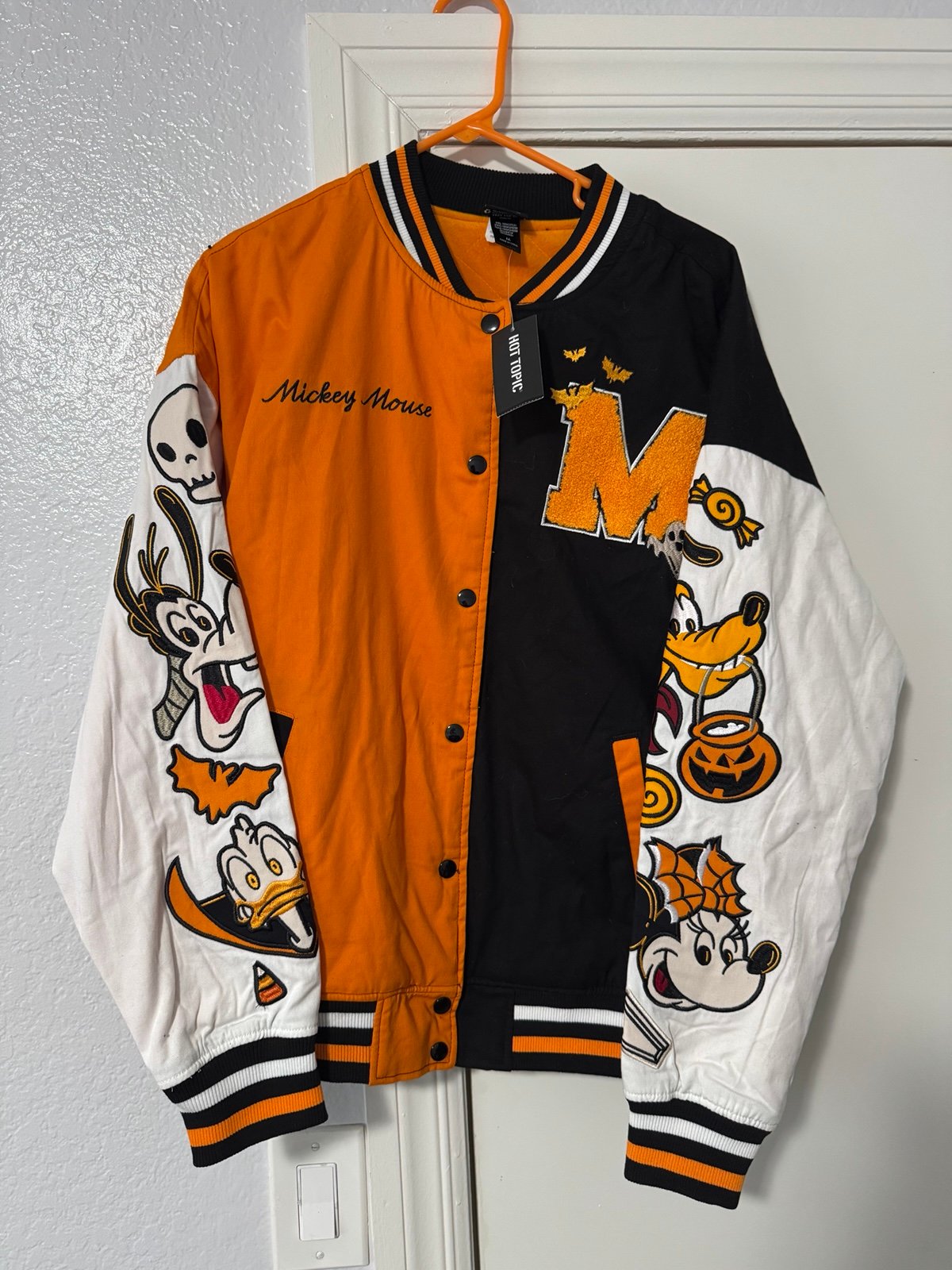 Mickey Letterman Varsity Jacket Disney Halloween Hot Topic Universe Size M