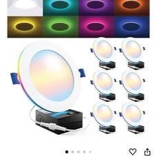 Sunco 6 Pack 6 Inch Smart Ultra Thin LED Recessed Ceiling Lights with Night Ligh