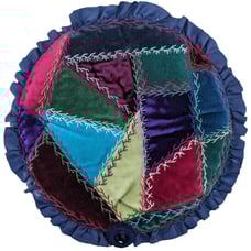 Pristine Vintage 1960's WICKER SEWING BASKET Padded Crazy Quilt Lid Satin Liner