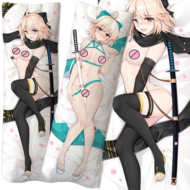 Okita Souji Fate Anime Waifu Dakimakura Body Pillow Cover Case - 2 Way Tricot