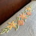Vintage Blue Chenille Full Bedspread Floral Flower Basket Cottage Country Chic