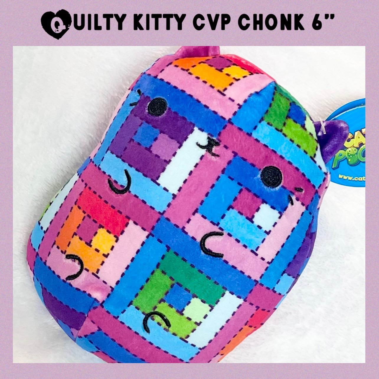 6” Quilty Kitty CvP Cat Bean Bag Plush - 6” Cats vs Pickles Plush CVP Chonks 151