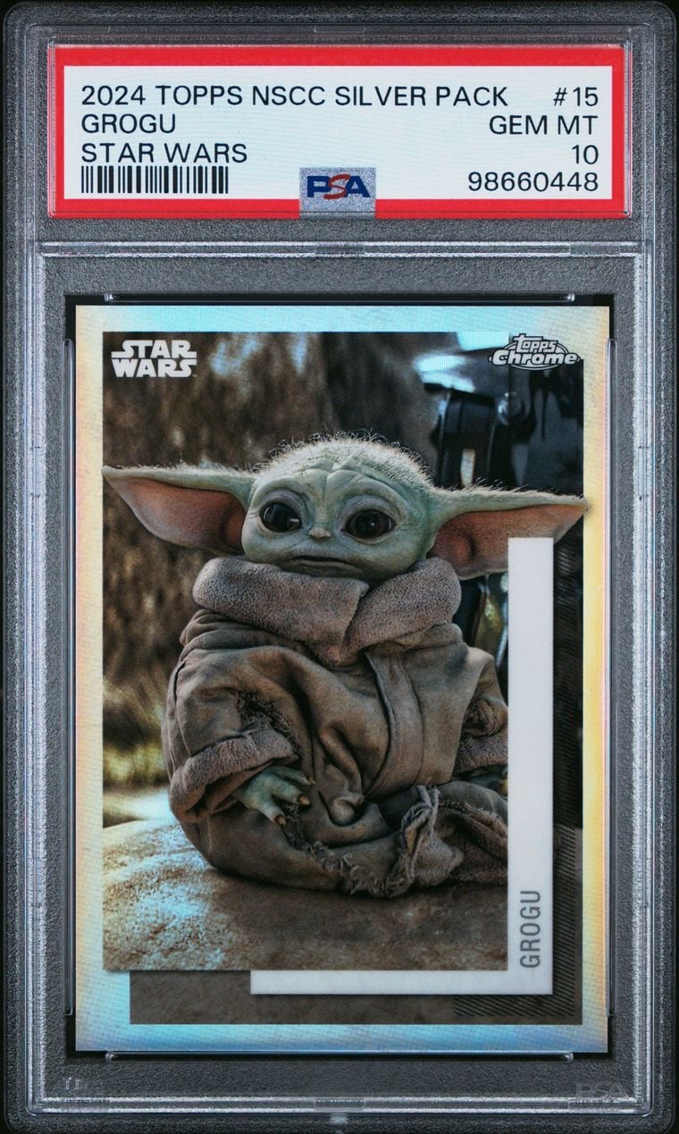 2024 TOPPS NSCC NATIONAL CONVENTION SILVER PACK STAR WARS #15 GROGU PSA 10