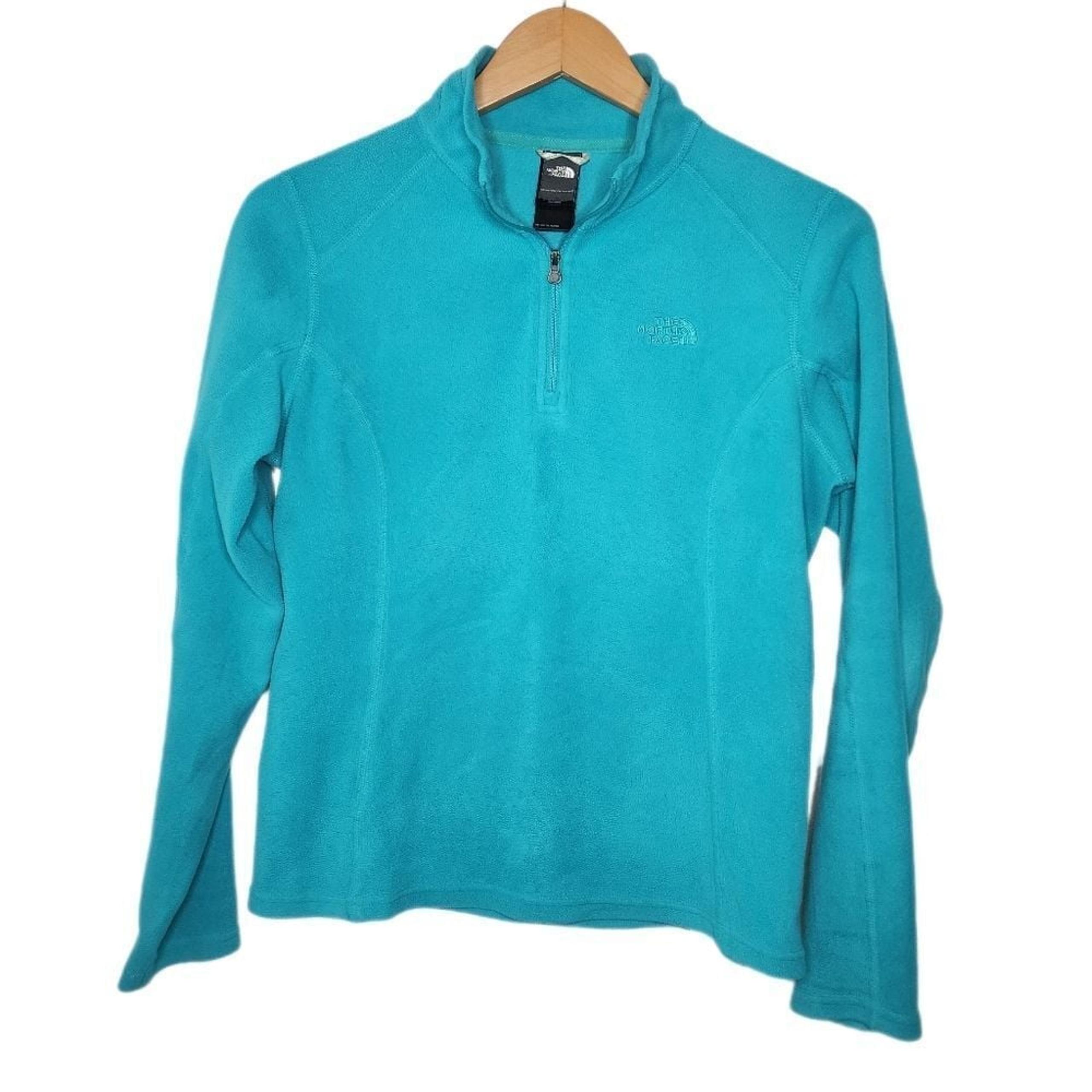 The North Face Womens Small Turquoise 1/4 Zip Fleece Pullover Sweater