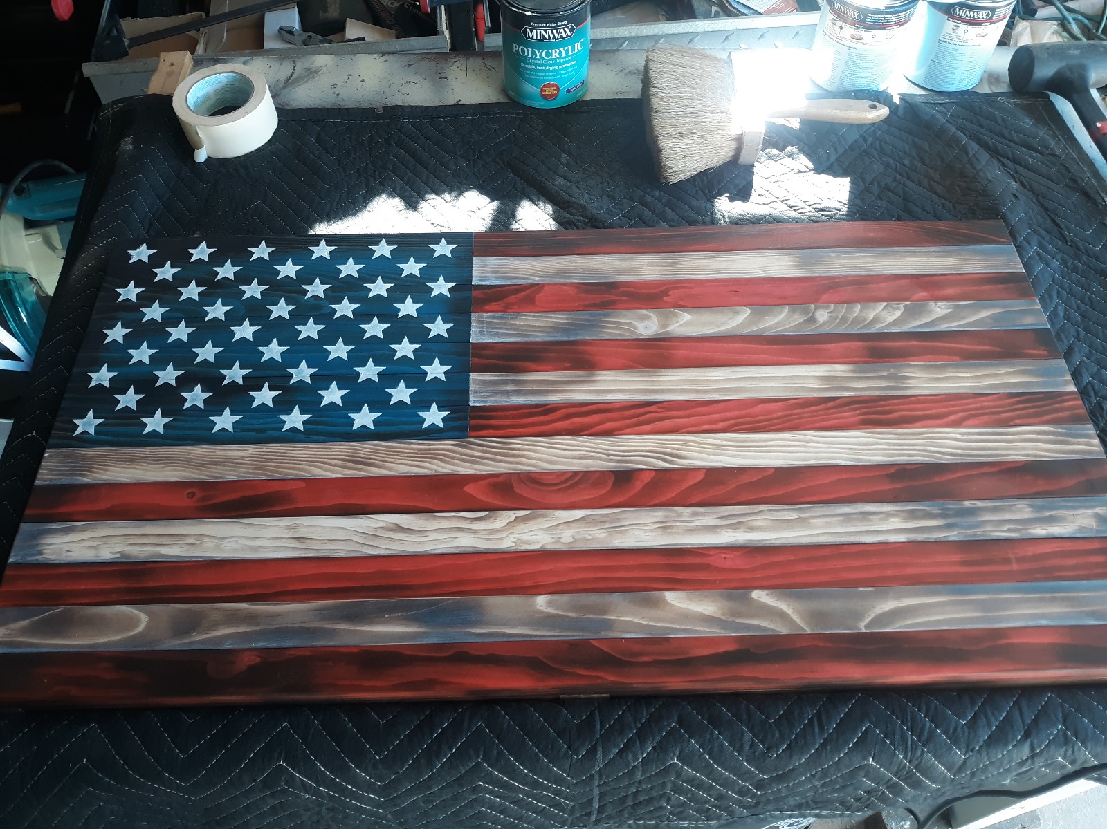 Wooden american flag