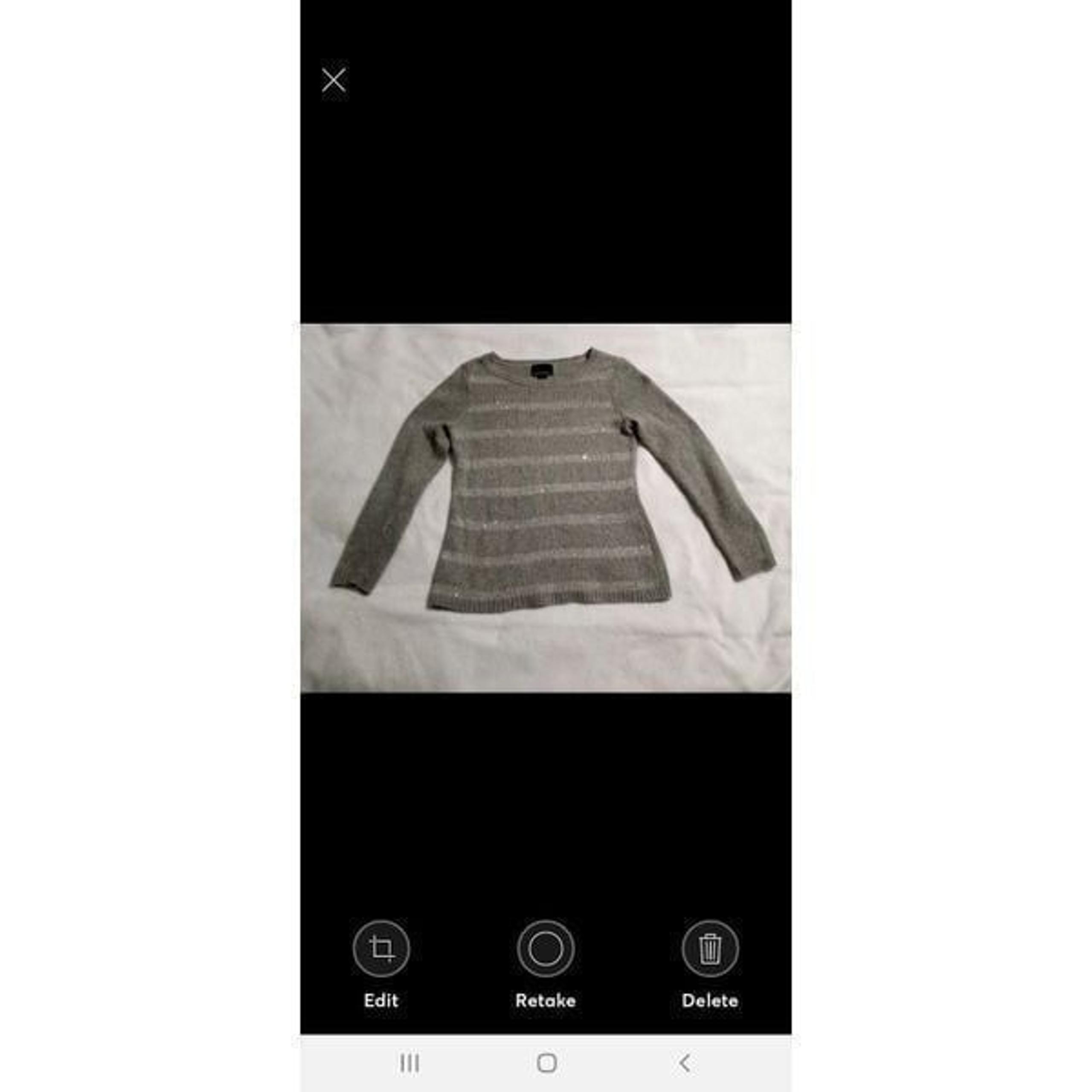 Cynthia Rowley Longsleeves Gray Angora Wool Blend Sequins Women's Pullover