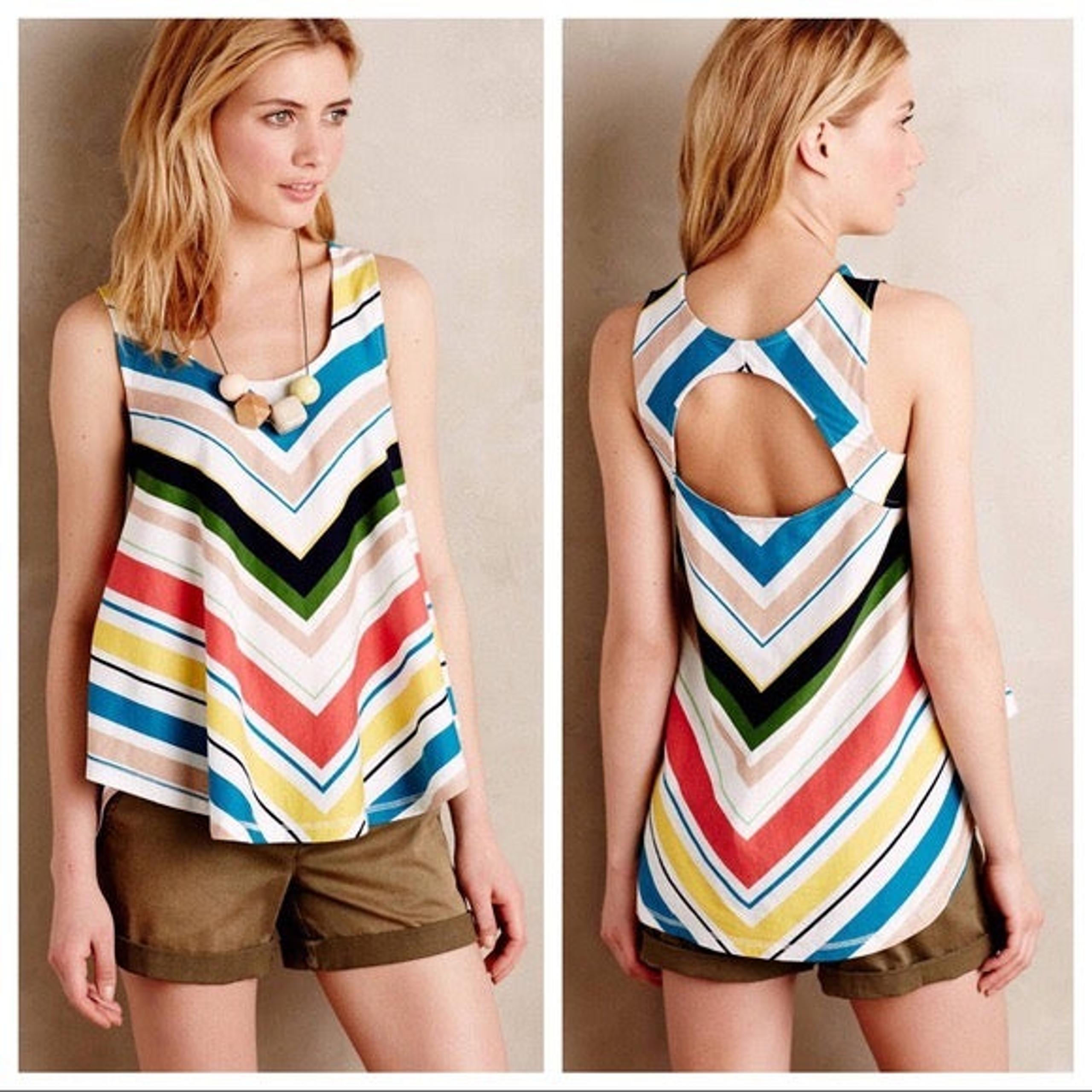 Anthro Deletta Swing Striped Tank Top