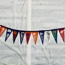 Vintage 1960s Original 8 American Baseball Team Mini Pennant Set