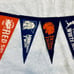 Vintage 1960s Original 8 American Baseball Team Mini Pennant Set