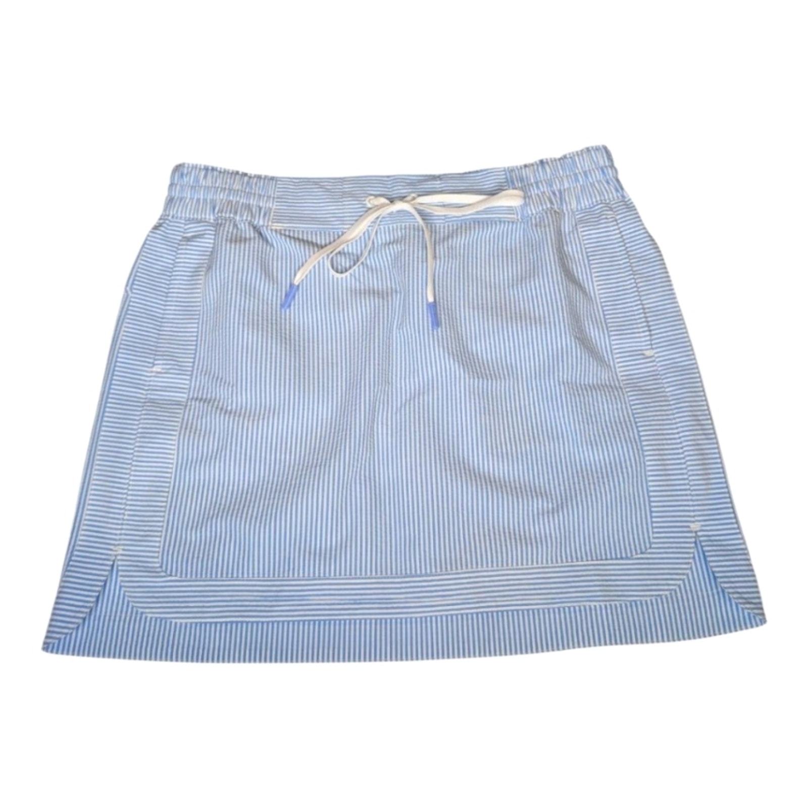 NWOT Vineyard Vines Performance Seersucker Blue Striped Harbor Athletic Skirt MD