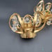 Pair (2) VTG 1984 Lycenta Sweden Candlestick Holders 24K Gold Plate w/ Crystals
