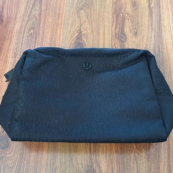 Lululemon black all for you large leopard print travel bag cosmetic bag
