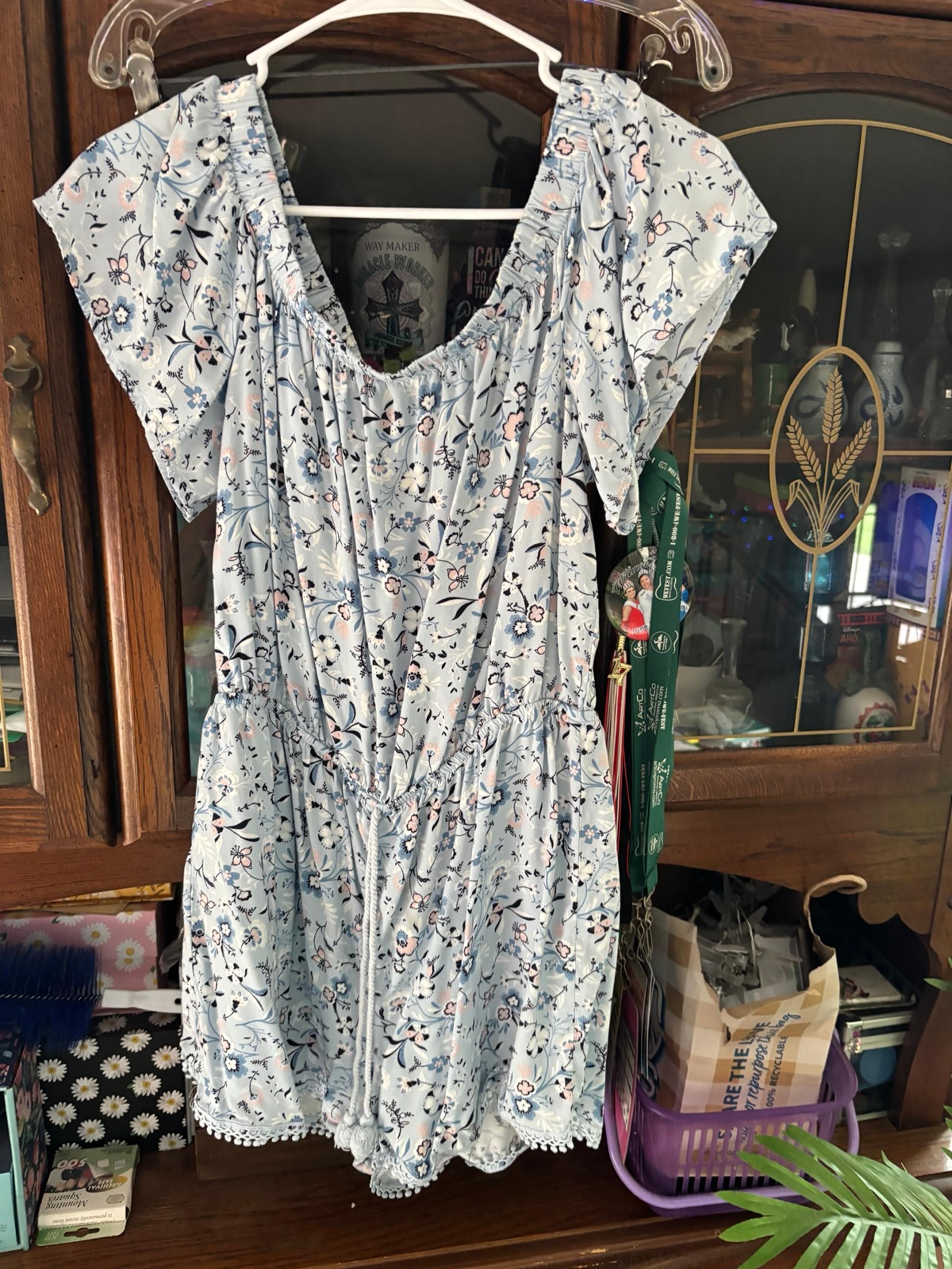 Romper like me blue with flowers romper
