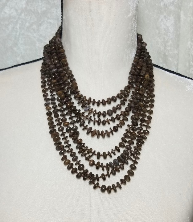 8 strand Knotted Small Gemstone Necklace