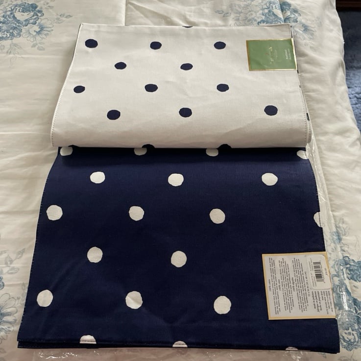 Kate Spade Navy/White Polka Dot Placemats (4)