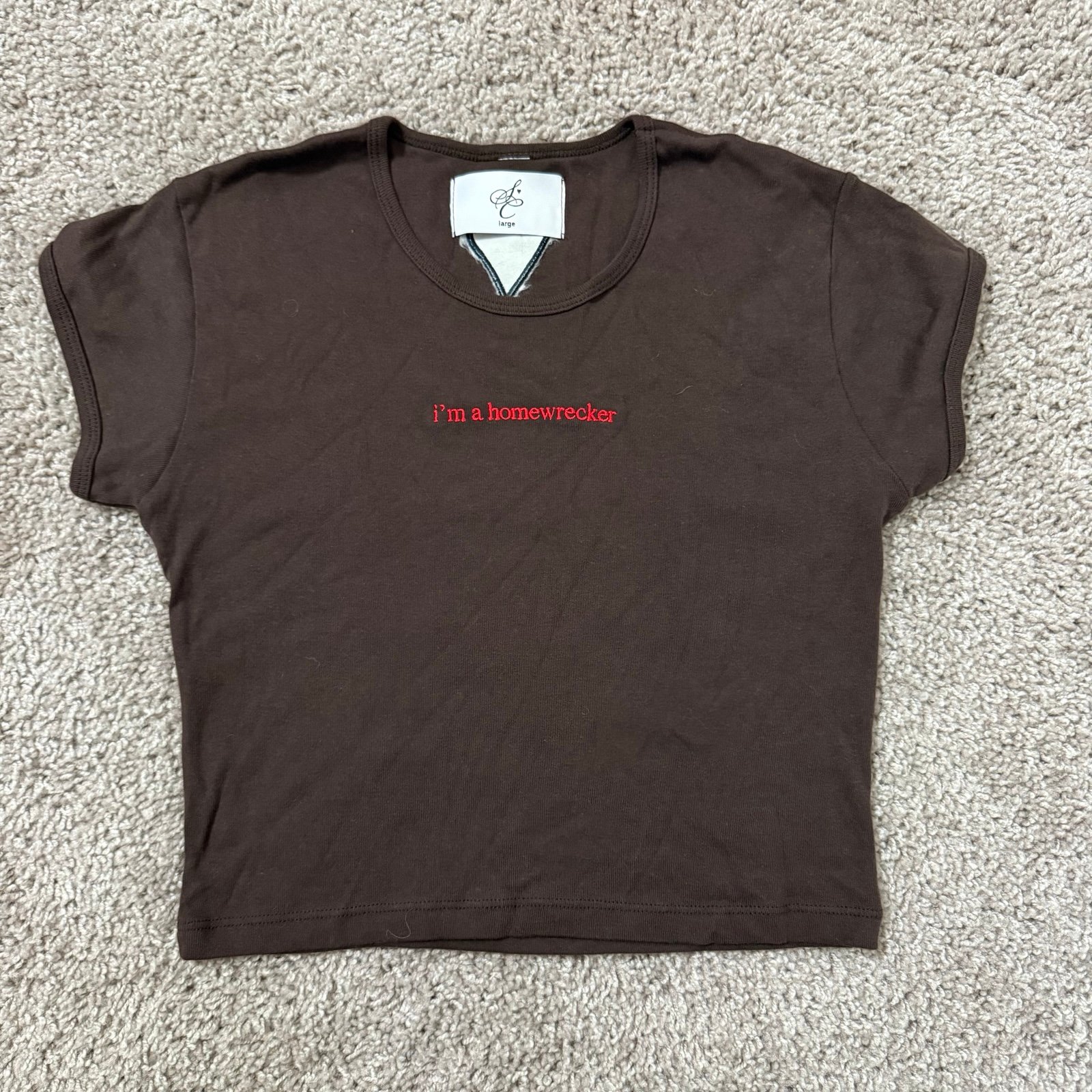 sabrina carpenter homewrecker baby tee