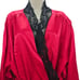 Fredericks of Hollywood Womans 2X Aspen Mae Satin & Lace Tie Robe Red Black NEW