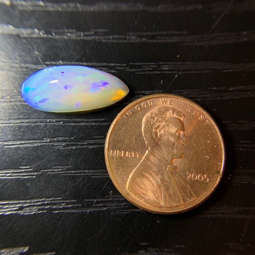 Electric blue Ethiopian Opal cabochon