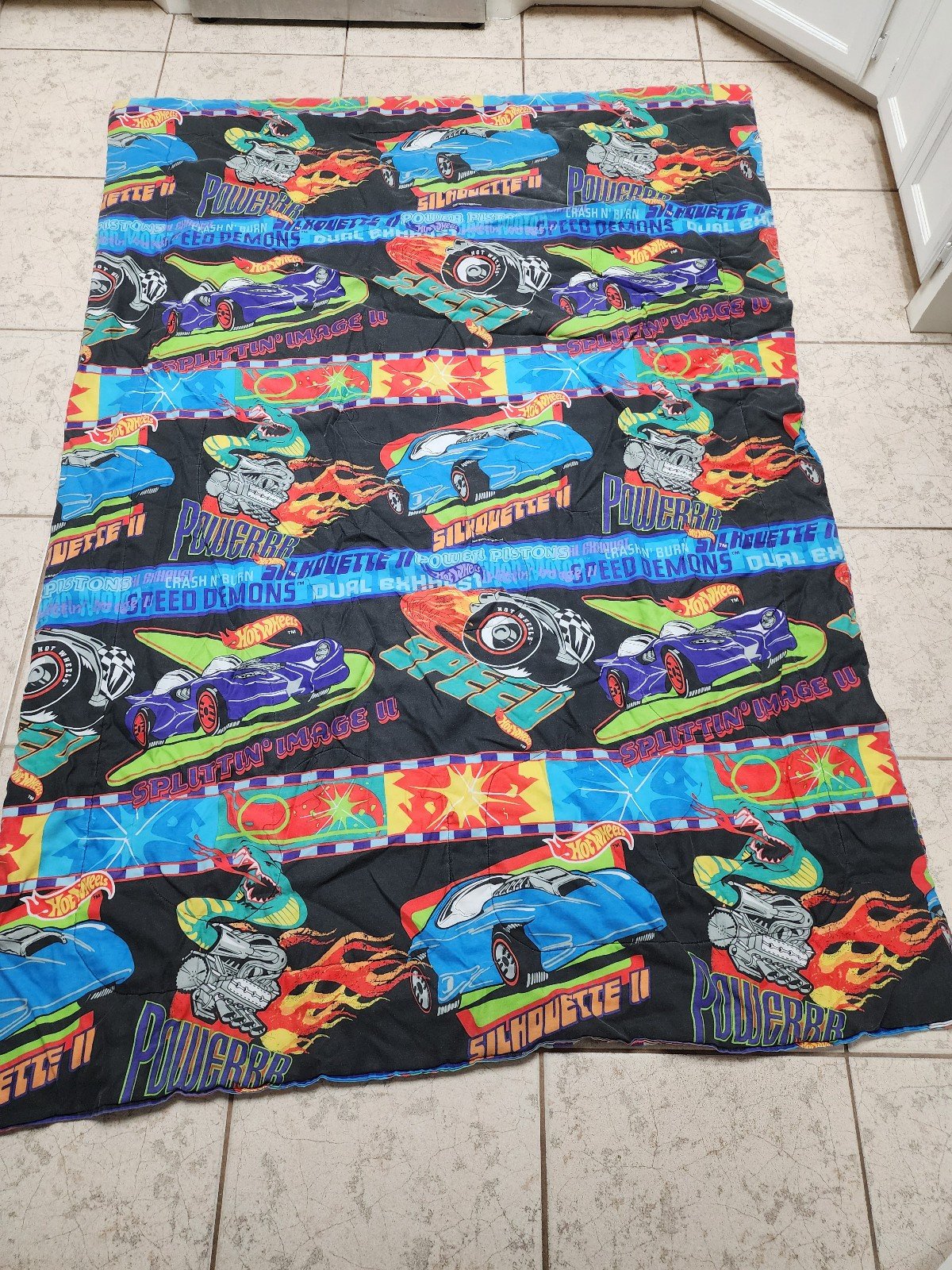 Vintage 1997 Hot Wheels Cars Bed Comforter