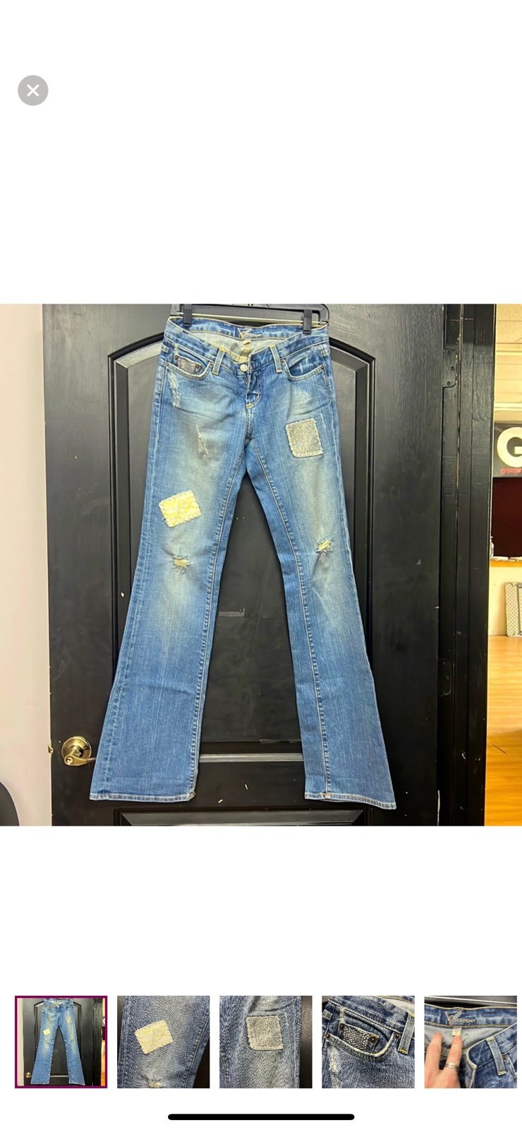 Bebe bling patchwork jeans