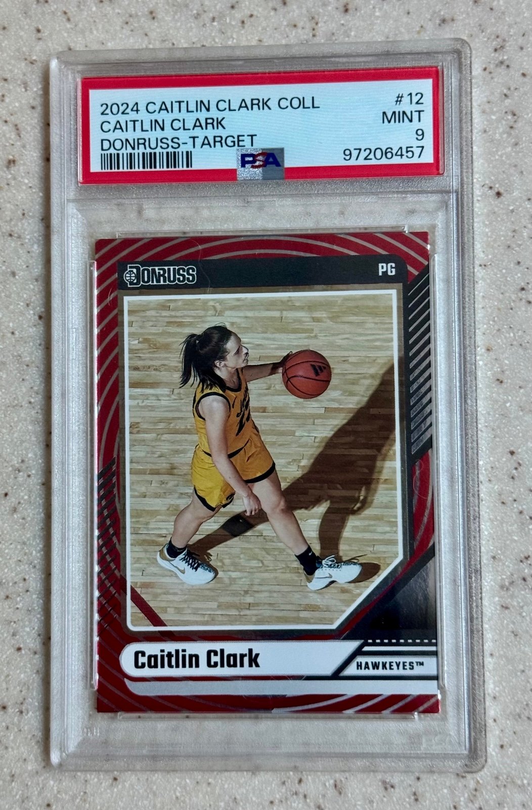 2024 Panini Caitlin Clark Collection Donruss Target Foil RC #12 Iowa PSA 9 Mint