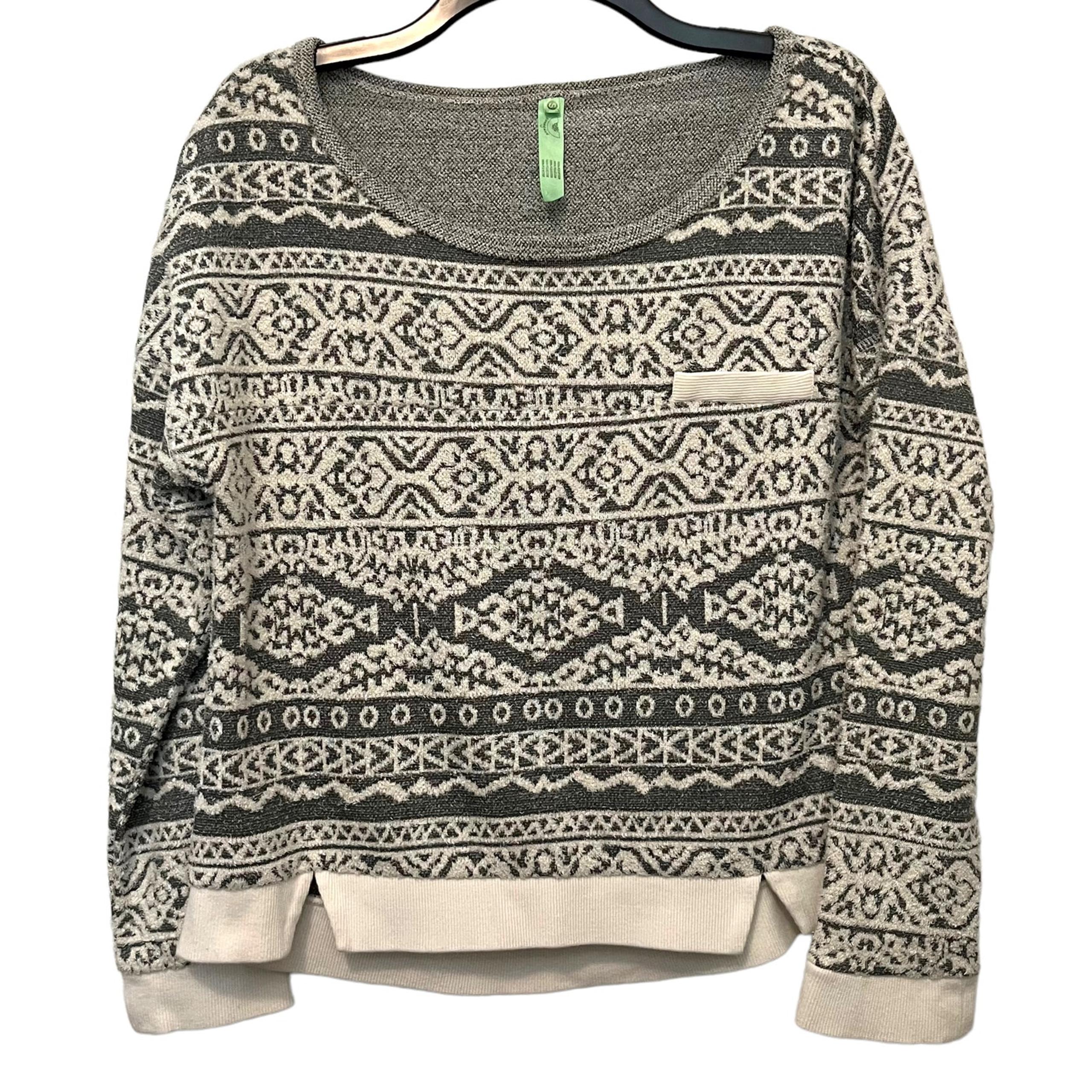Honeydew Crop Top Oversized Sweatshirt Gray Small