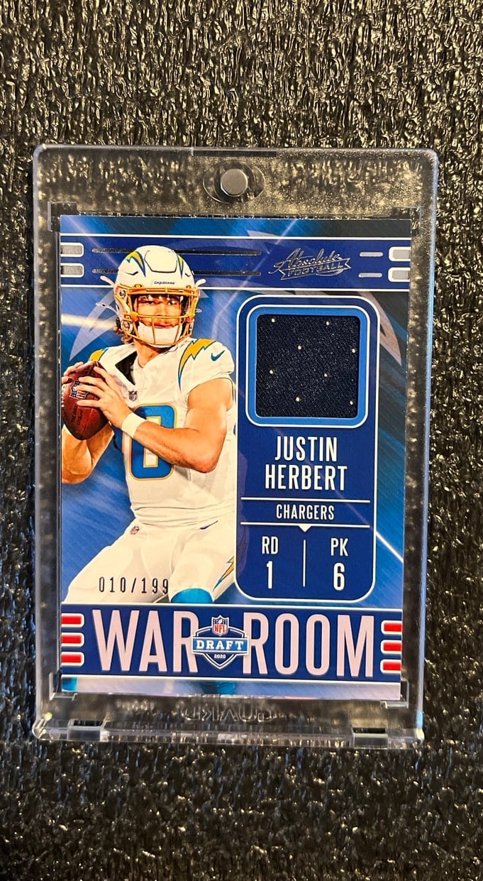 Justin Herbert 1 of 1 Jersey Match! Absolute War Room rookie