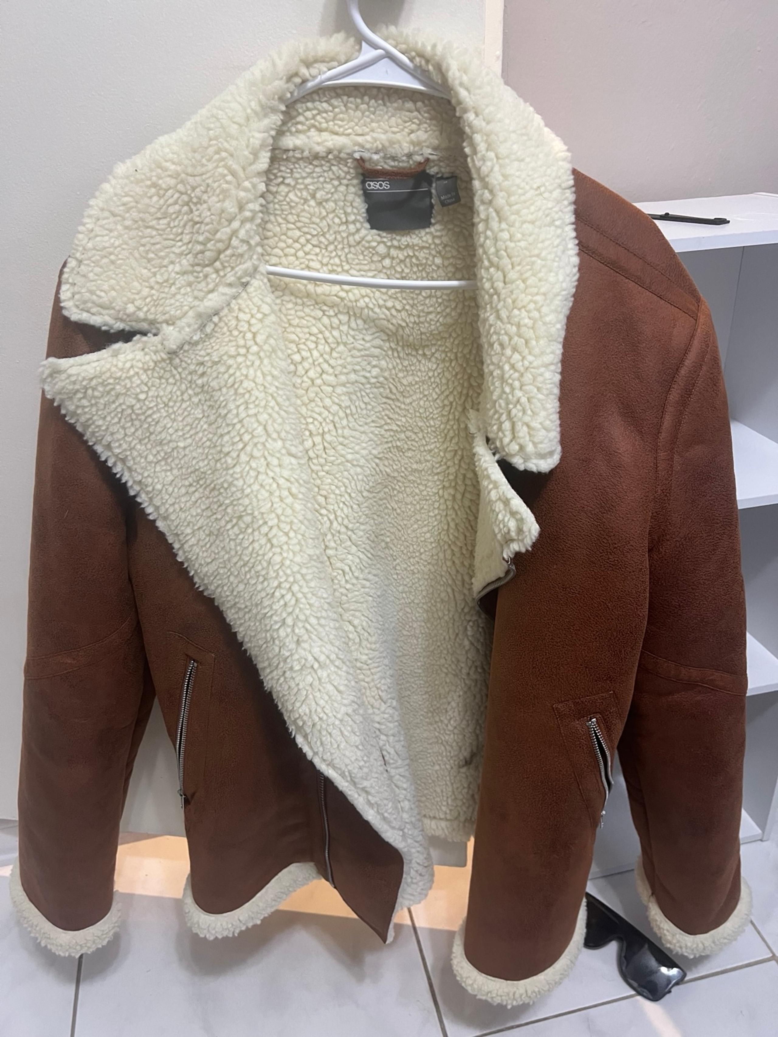 ASOS Men’s Brown Jacket Sherpa Lined Medium