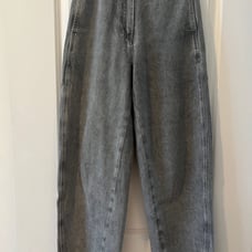 Lem*aire style light grey curved jeans