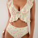 Floral swimsuit ruffle hem bikini