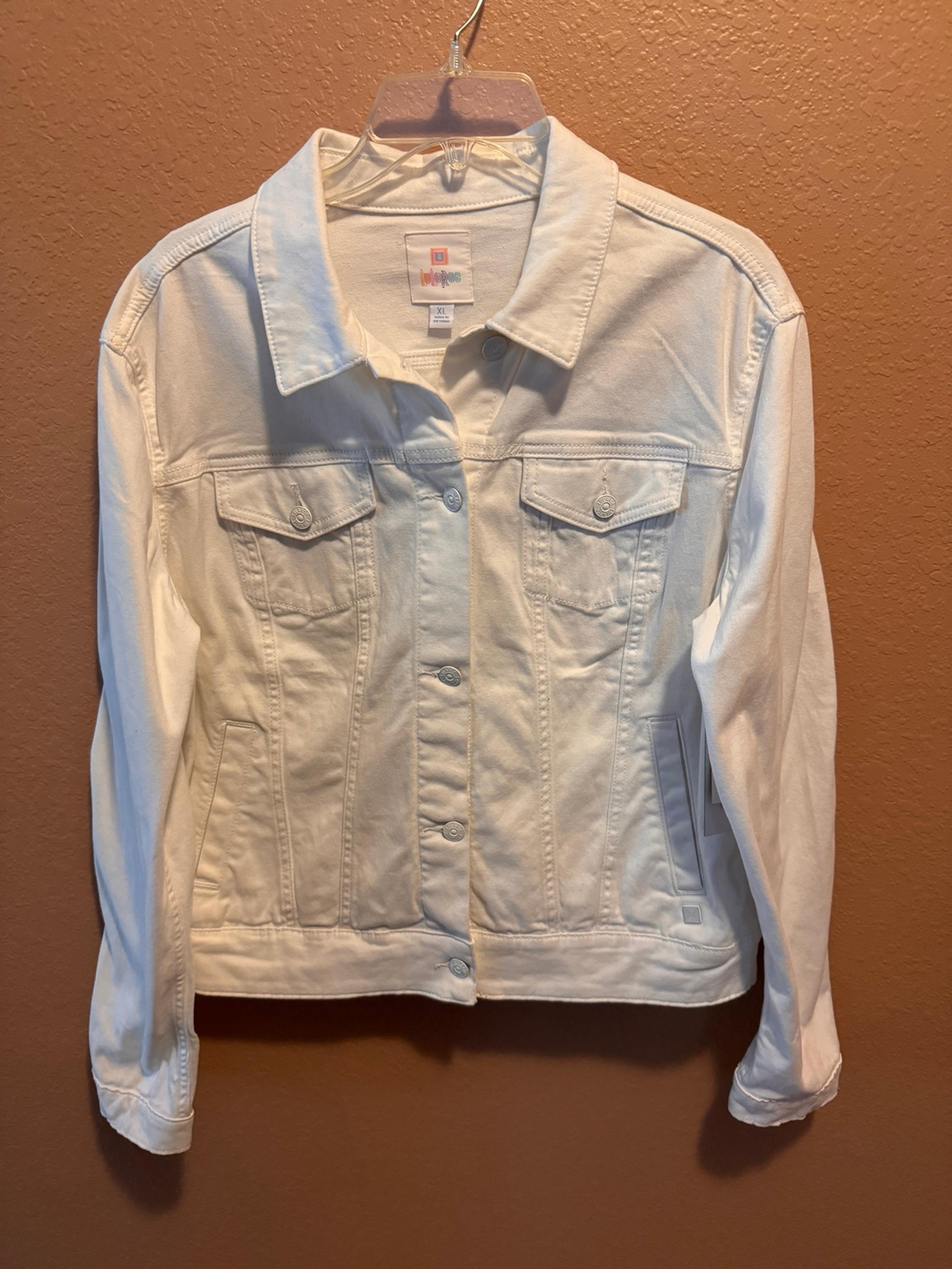 LuLaRoe white denim jacket