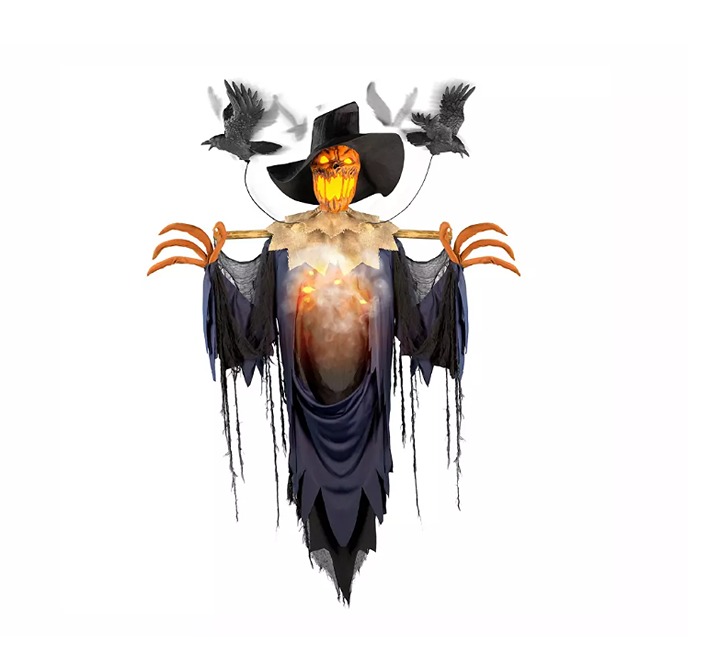 7 ft Animated Raven Scarecrow Halloween, Very Good Condition, Big Lots 2024
