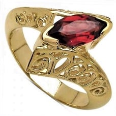 NEW 14k over Sterling 1.2ct Garnet Ring