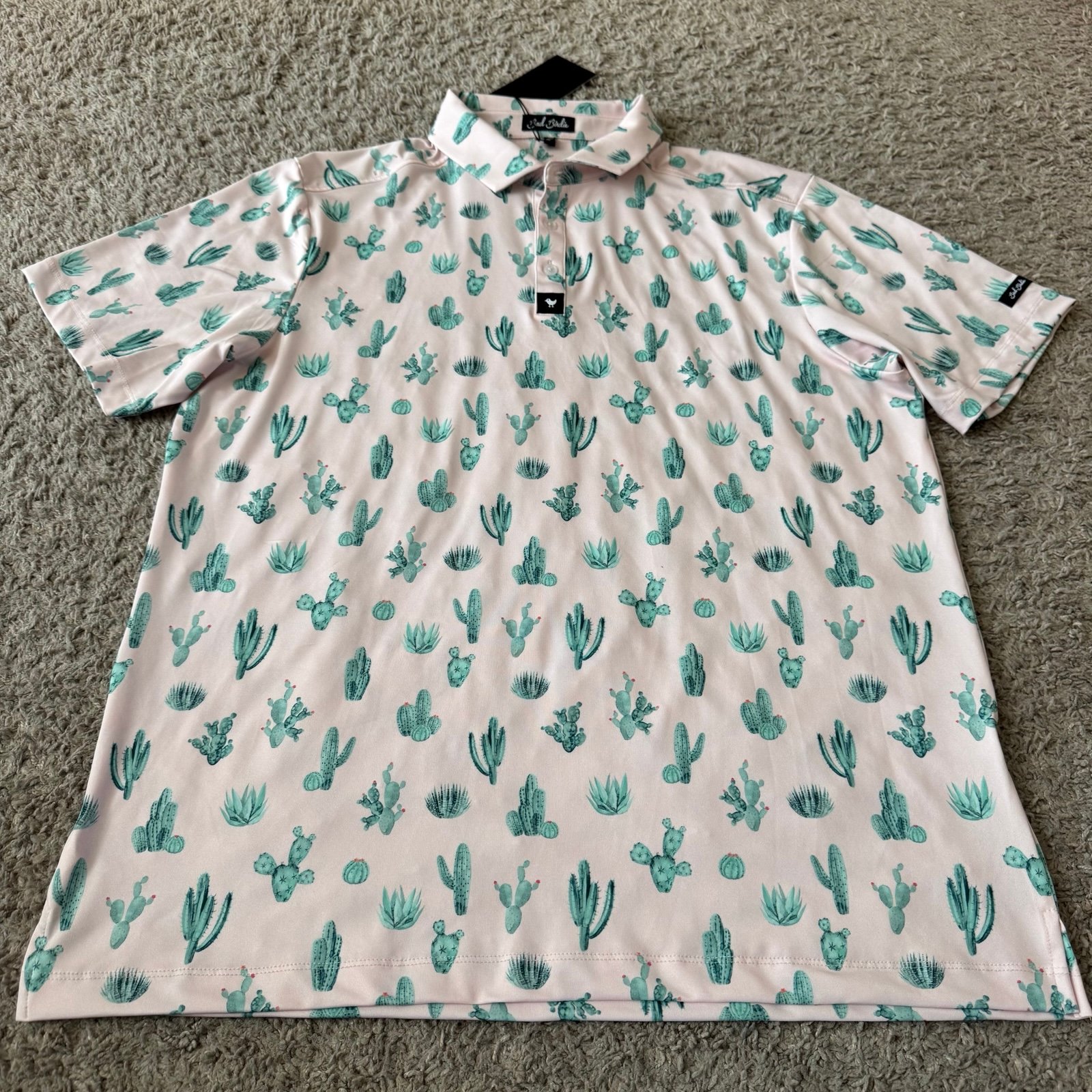 Men’s Bad Birdie Golf Golfing Cactus Core Polo T-Shirt