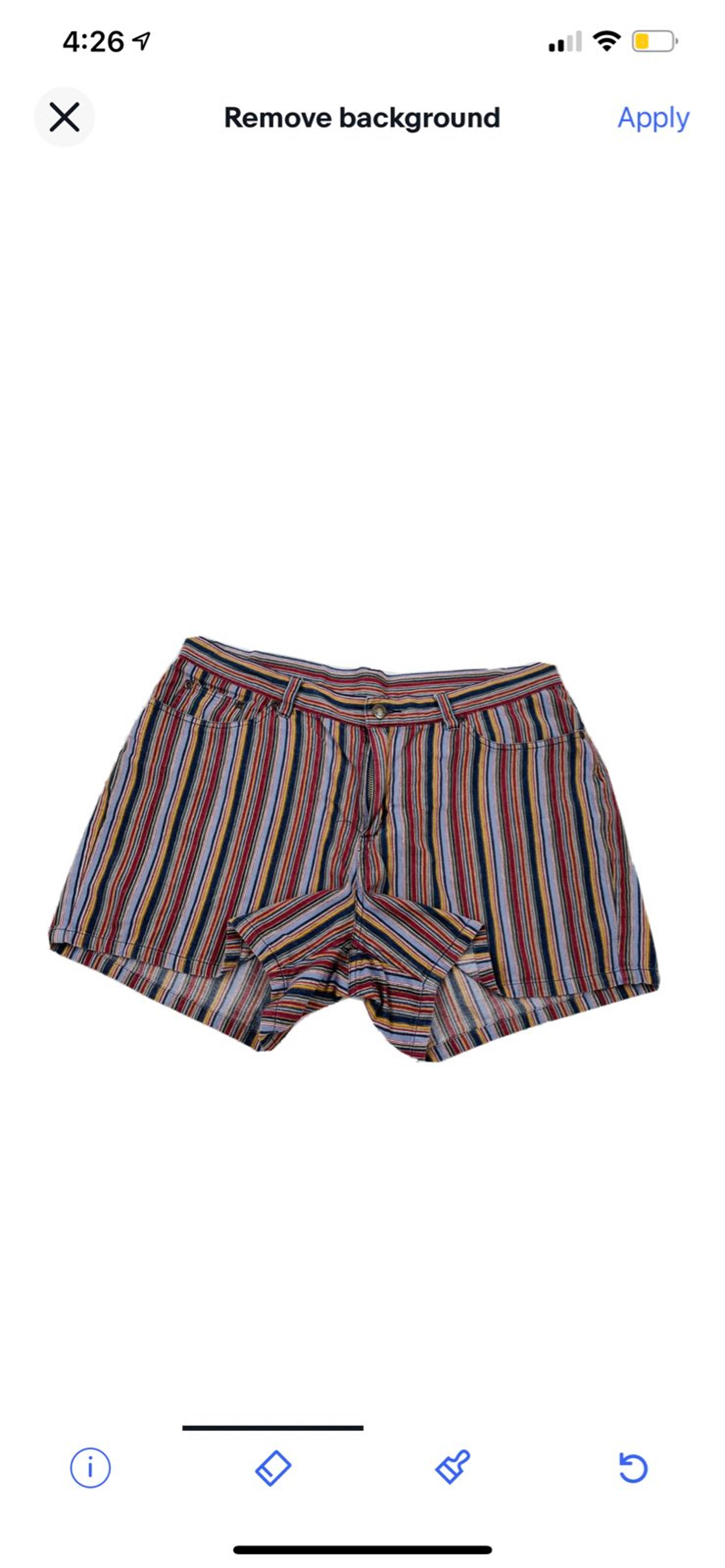 VTG 90s Womens 14 Multi Color Stripe High Waisted Mom Shorts