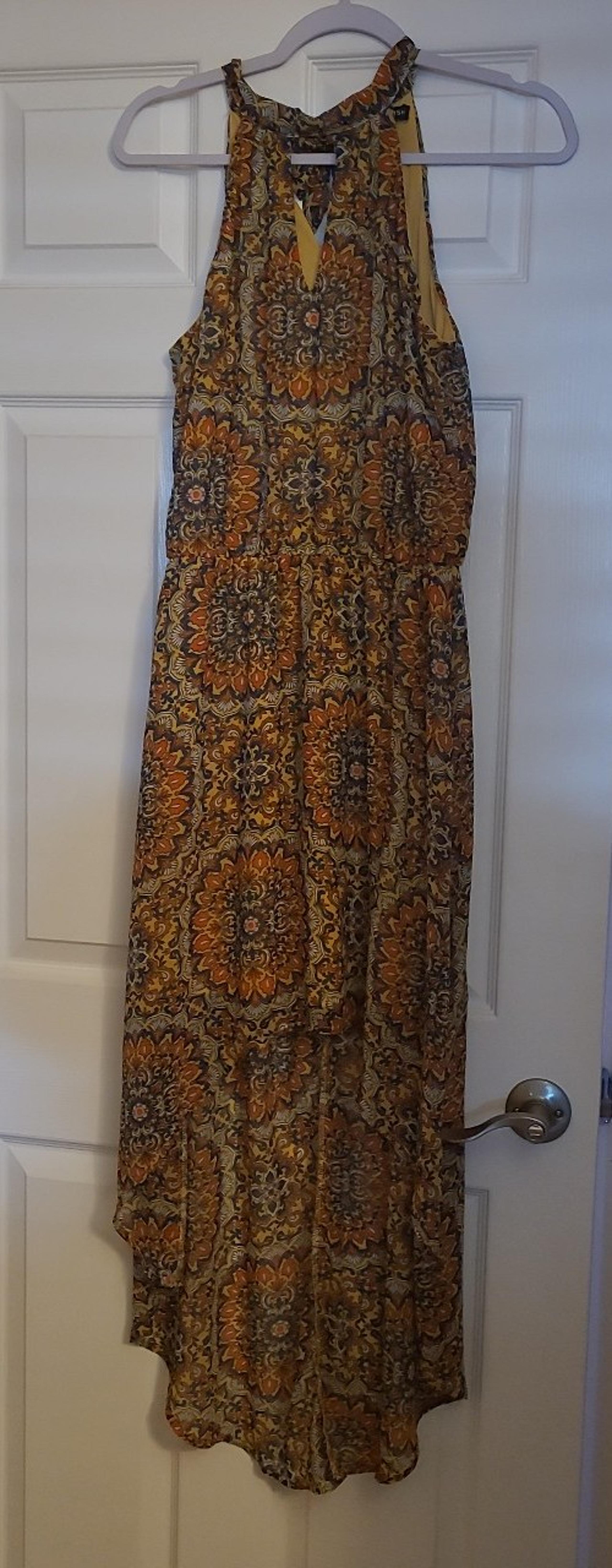 As u wish yellow high low style maxi dress small