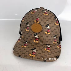 GUCCI x Disney collaboration Mickey Mouse GG pattern hat cap.