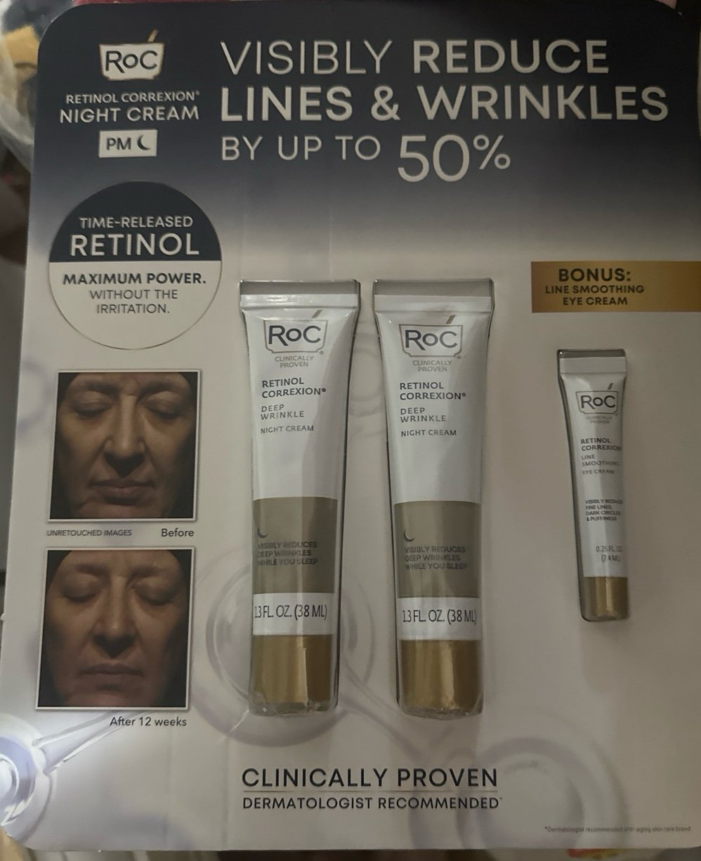 Sealed Set RoC Retinol Correxion Deep Wrinkle Anti-Aging PM Cream+eye cream
