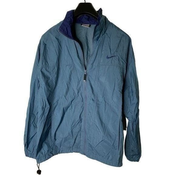 Vintage Nike full zip jacket windbreaker blue men's size medium