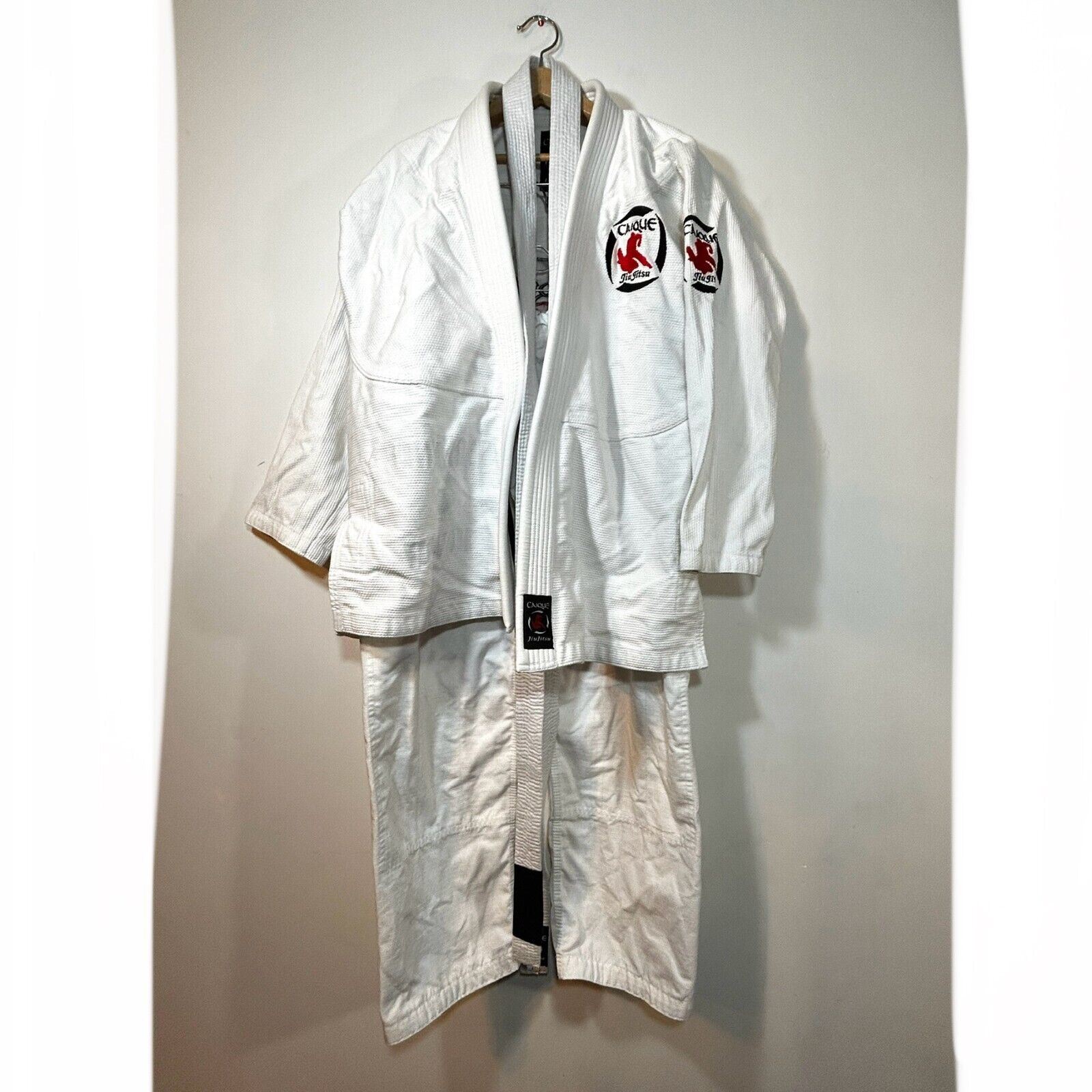 Jiu Jitsu White Gi Size A1 Caique Kimono Top Bottom + Belt Martial Arts Set