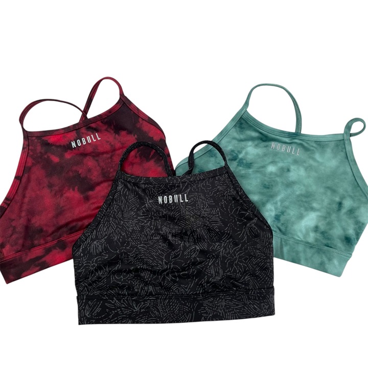 Nobull Womens Lot of 3 Sports Bras Size S Red, Green, Black Activewear