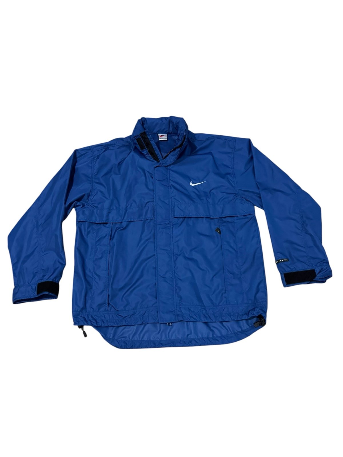 Vintage Nike Clima Fit Windbreaker Jacket Men’s Large 90s Blue Packable Hood