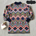 Farm Rio Rauti Wool Blend Sweater Dress Size Large Puff Sleeve Multicolor